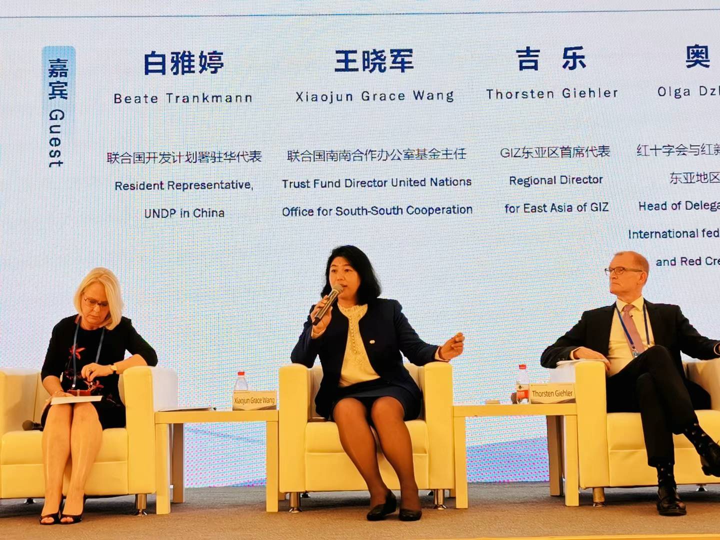 聯(lián)合國南南合作辦公室基金主任王曉軍出席全球共享發(fā)展行動論壇首屆高級別會議分論壇討論。受訪者供圖