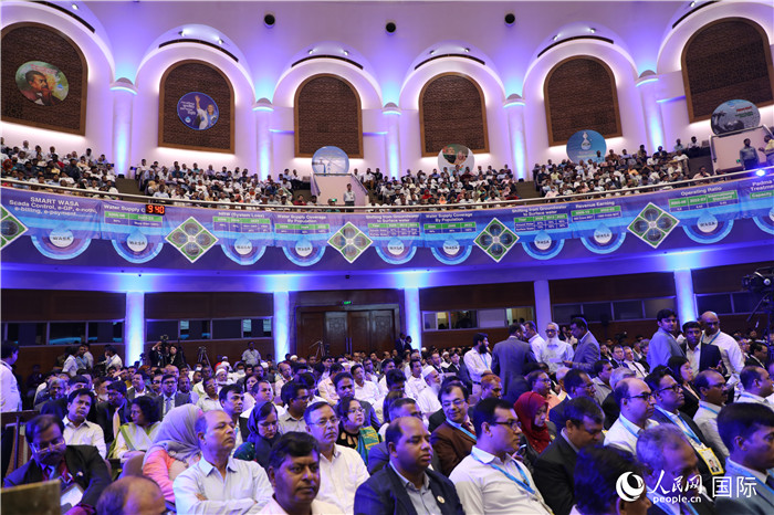 7月13日，達(dá)舍爾甘地污水處理廠項目竣工典禮舉行。人民網(wǎng)記者 孫廣勇攝