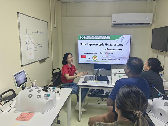 培訓(xùn)現(xiàn)場(chǎng)。第18期援圭亞那醫(yī)療隊(duì)供圖