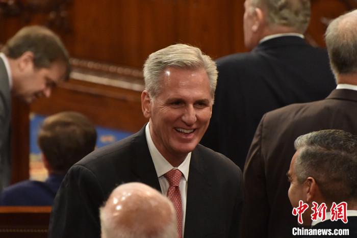 資料圖：麥卡錫2023年1月在眾議院參加議長(zhǎng)選舉。<a target='_blank' href='/'><p  align=