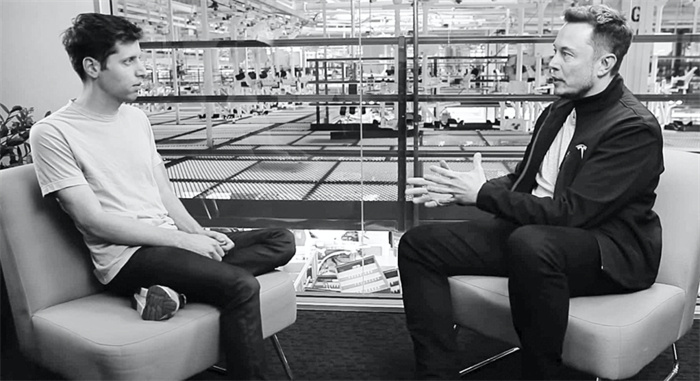 奧特曼與馬斯克的對談。圖源：視頻截圖