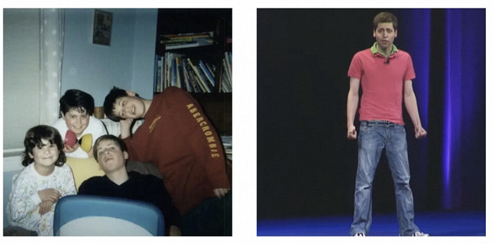 左為童年奧特曼與兄弟姐妹的合影。右為23歲時的奧特曼。圖源：Youtube