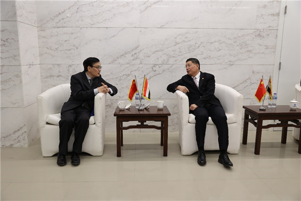 李永明同埃及趙劉慶公參會談交流。主辦方供圖