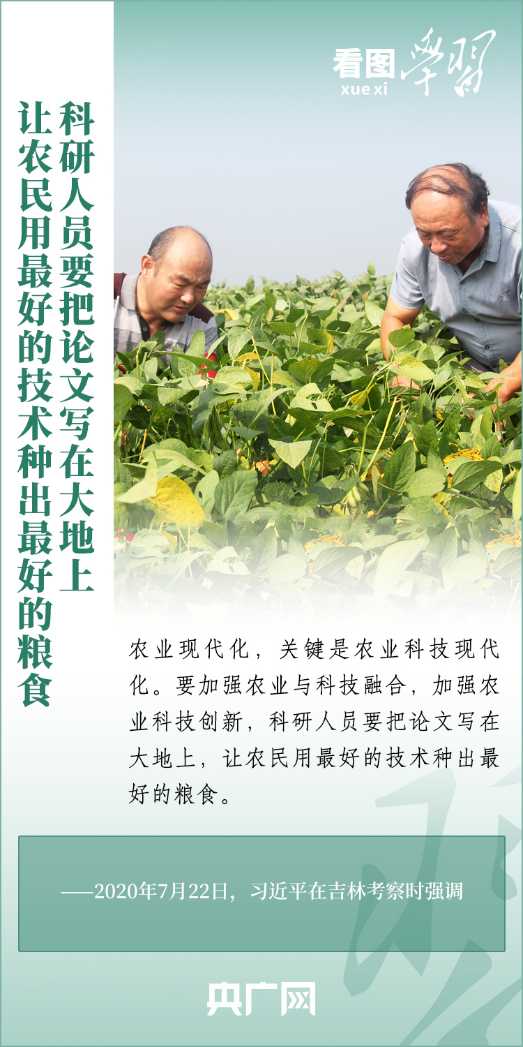 看圖學(xué)習(xí)丨推廣良田、良種、良法、良機(jī) 給農(nóng)業(yè)現(xiàn)代化插上科技的翅膀