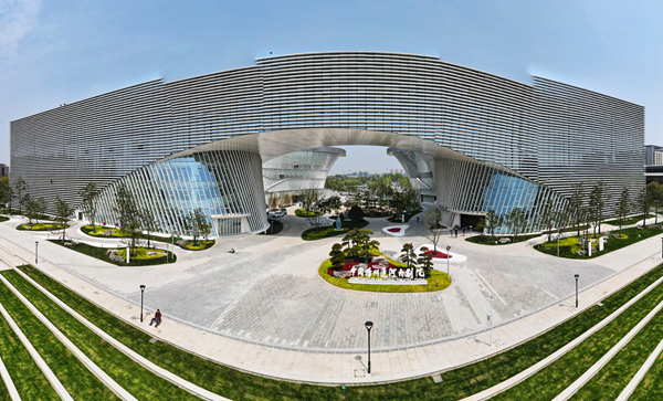 航拍揚州運河大劇院。孟德龍攝