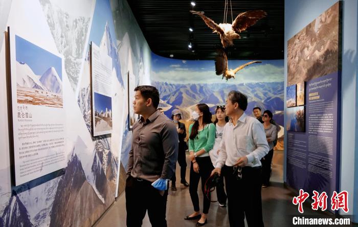 圖為中外嘉賓參觀玉樹州博物館?！●R銘言 攝