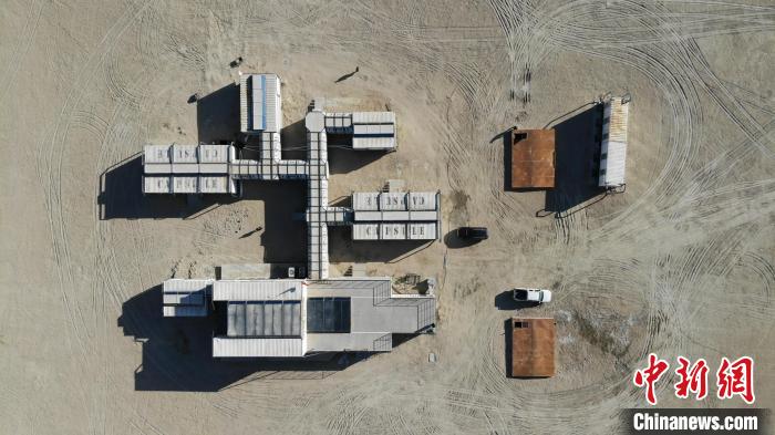 圖為無人機航拍火星營地。　孫睿 攝