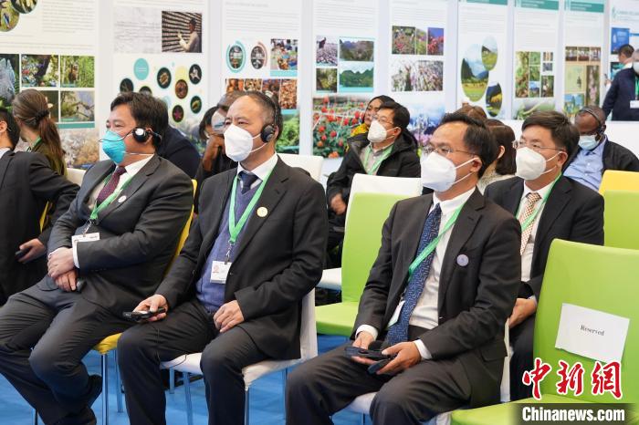 圖為極小種群物種和生物多樣性保護邊會現(xiàn)場?！≡颇鲜×謽I(yè)和草原局供圖