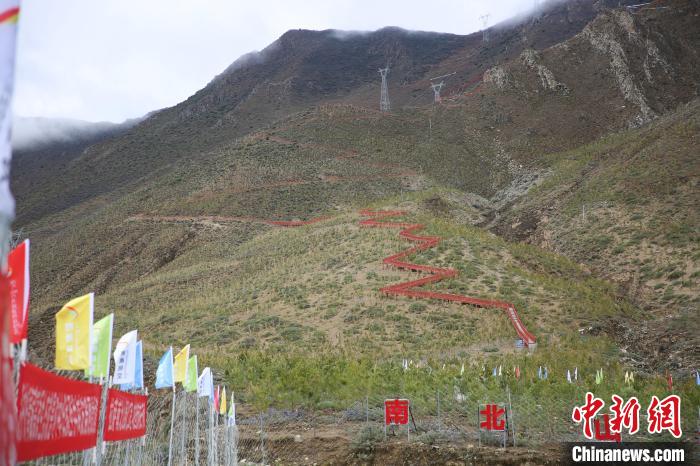 圖為拉薩南北山綠化工程拉薩曲水縣才納村5號(hào)片區(qū)?！∝暣_ 攝