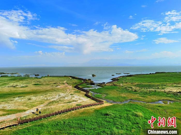 圖為航拍都蘭湖國家濕地公園?！∑钤鲚?攝
