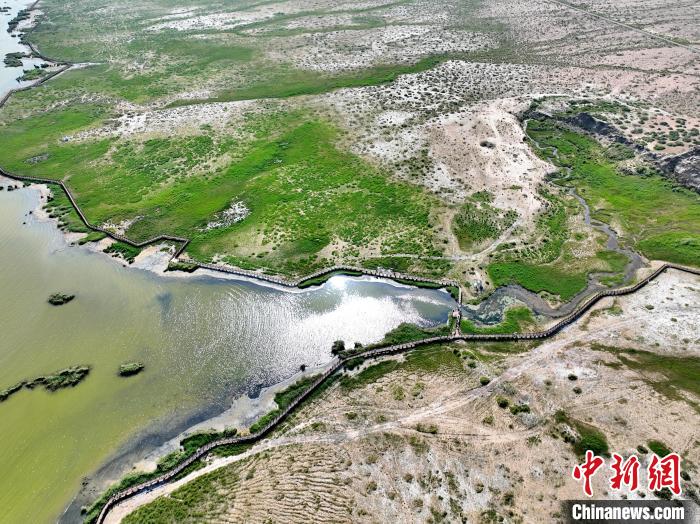 圖為航拍都蘭湖國家濕地公園?！∑钤鲚?攝