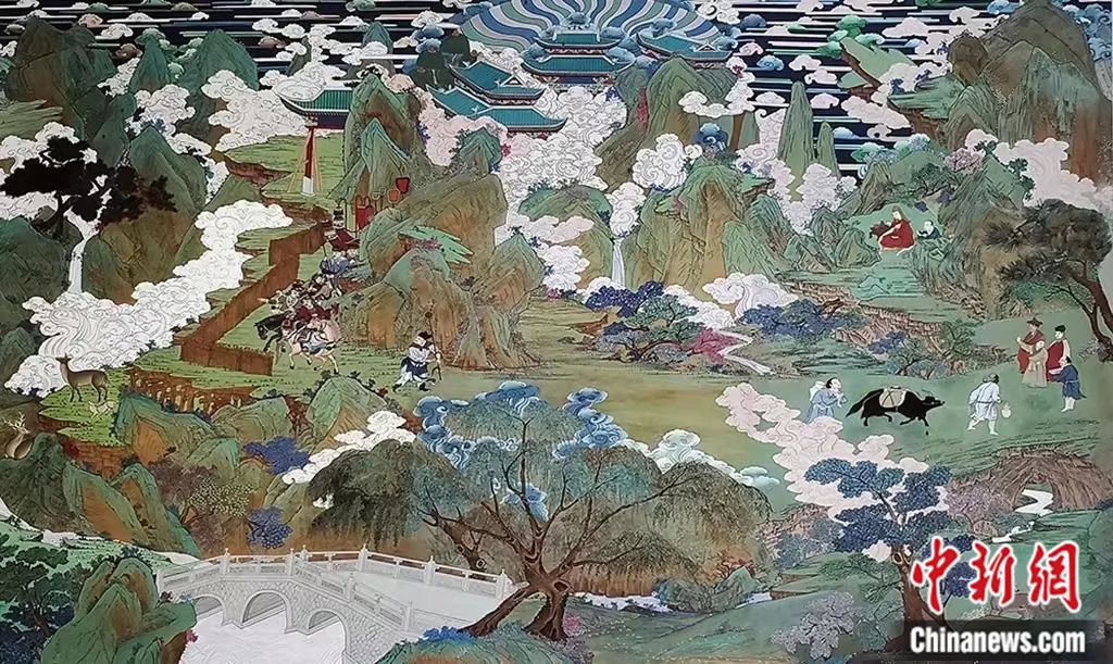 臨摹、補(bǔ)繪的青海瞿曇寺壁畫。受訪者 供圖