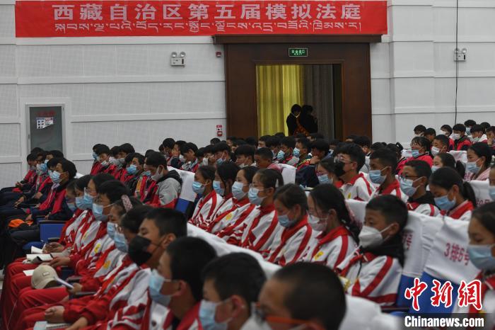 圖為西藏自治區(qū)第五屆模擬法庭現(xiàn)場(chǎng)?！∝暩聛硭?攝