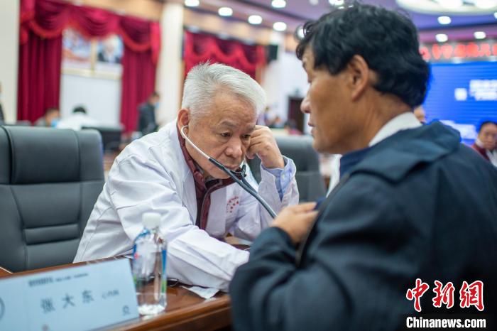 圖為專家團(tuán)隊(duì)在日喀則市開展義診活動?！〉┰雠?攝