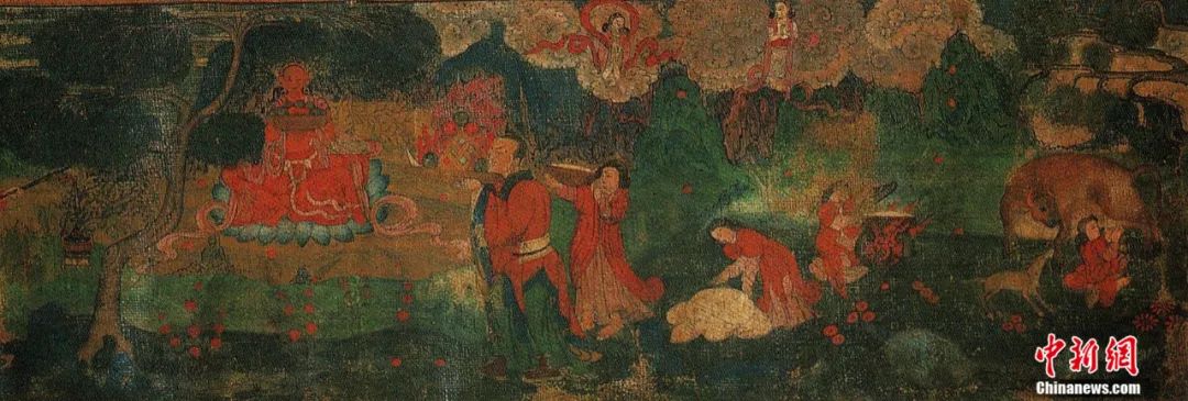 14世紀唐卡卷軸畫《女神》局部。<a target='_blank' href='/'><p  align=