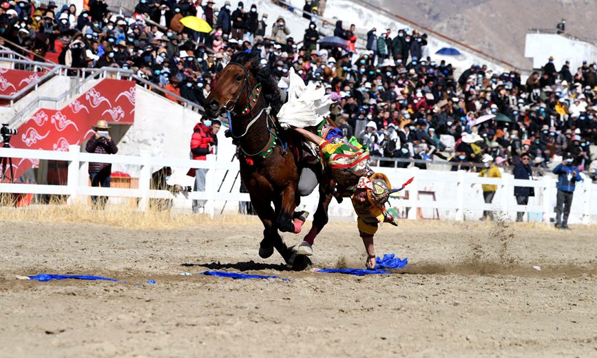藏歷新年，精彩的馬術(shù)表演。潘多攝